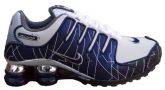 Tênis Nike Shox NZ Branco e Azul Marinho cromado MOD:10281
